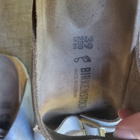 Silver double strapped Birkenstocks - Picture 3 of 5